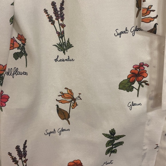 Botanical Print Bow Tie Blouse - Picture 3 of 5